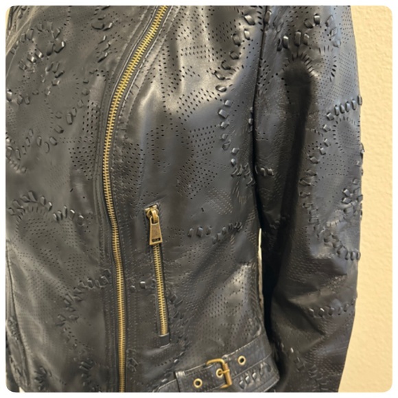 RALPH LAUREN TOOLED LEATHER MOTO JACKET SIZE 10 NWT - Picture 8 of 16